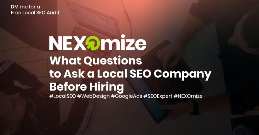 what questions to ask a local seo company